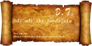 Dömölki Terézia névjegykártya